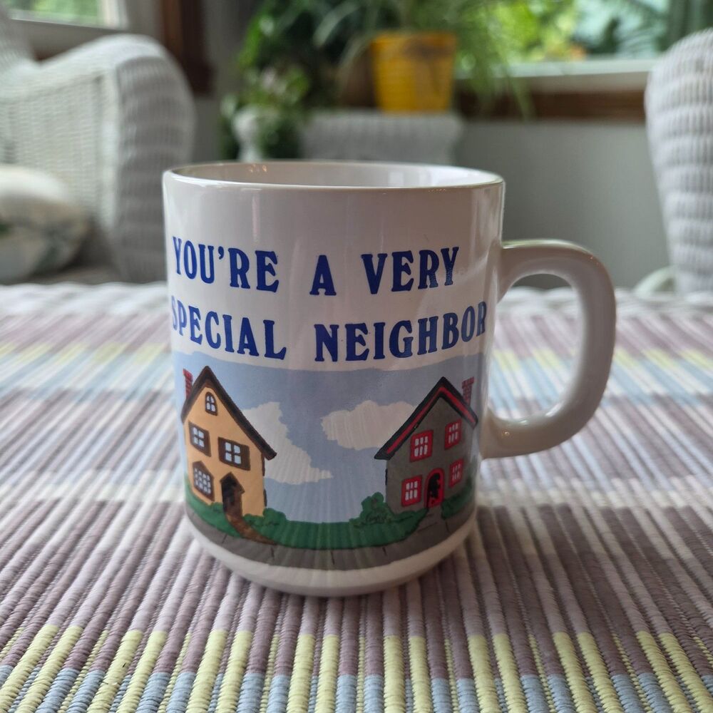 Vintage 1980s MSR Imports Coffee Mug "You're a Very Special Neighbor" 10 Oz Cup